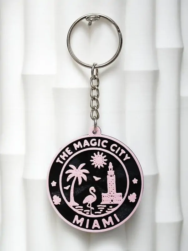Miami Keychain – Black & Pink
