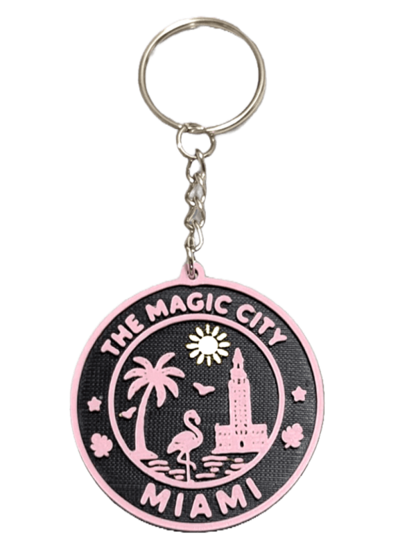 Miami Keychain – Black, Pink & White
