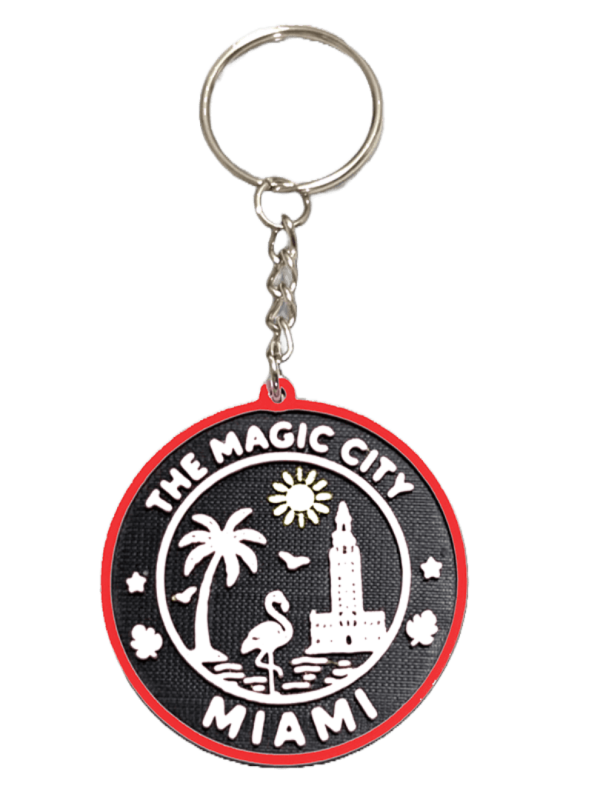 Miami Keychain – Black, White & Red
