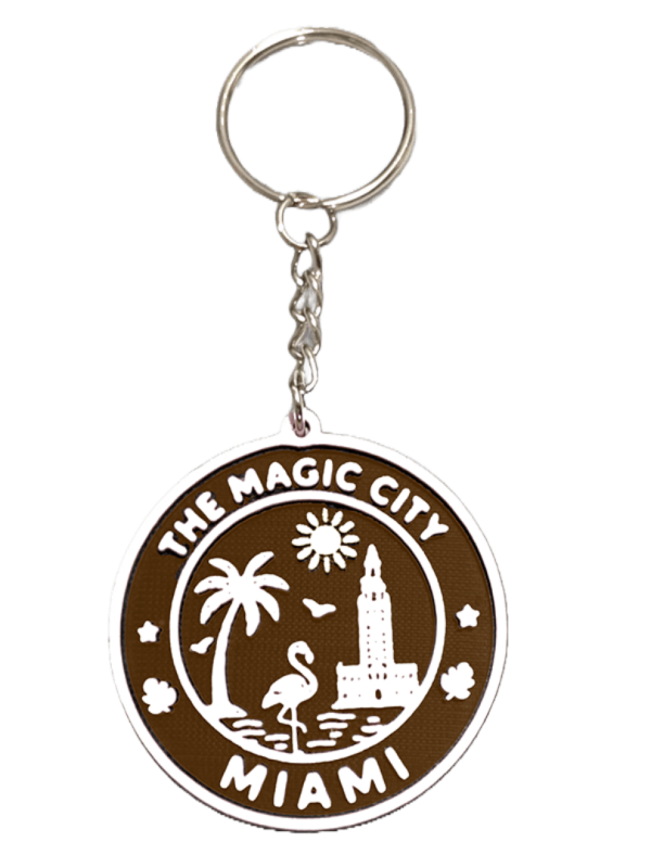 Miami Keychain – Brown & White