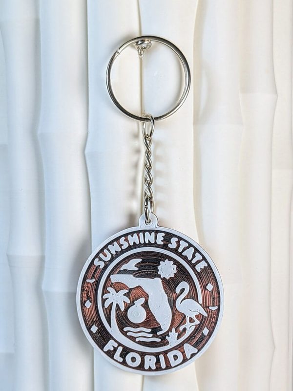 Florida Keychains – Antique Copper & White