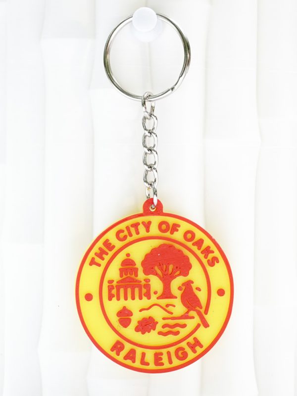 Raleigh Keychain – The City of Oaks | Yellow & Red