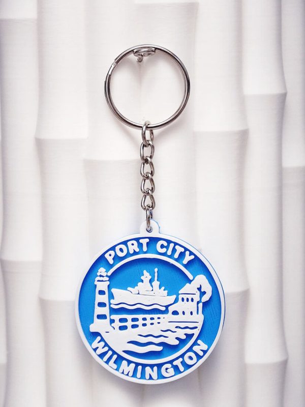 Wilmington Keychain – Port City | White & Blue