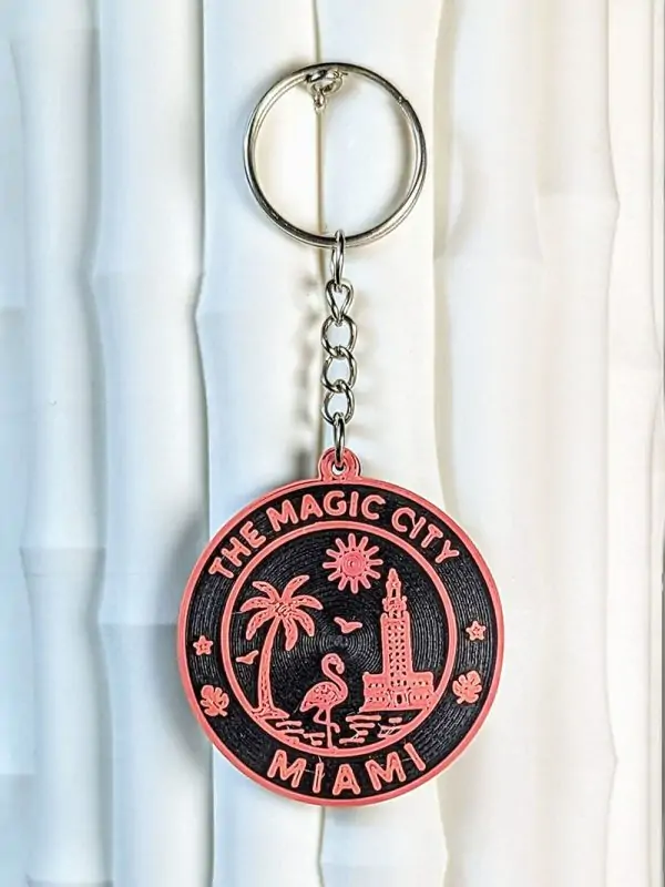 Miami Keychains – Black & Old Pink
