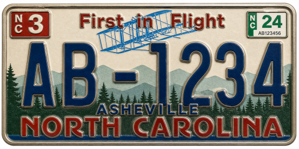 Asheville - North Carolina β License Plate Replica