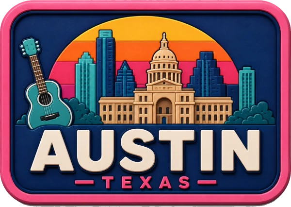 Austin - Texas — Vibrant Layers 3D Magnet