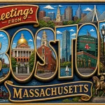Boston - Massachusetts — Big Letter "Greetings From" Magnet