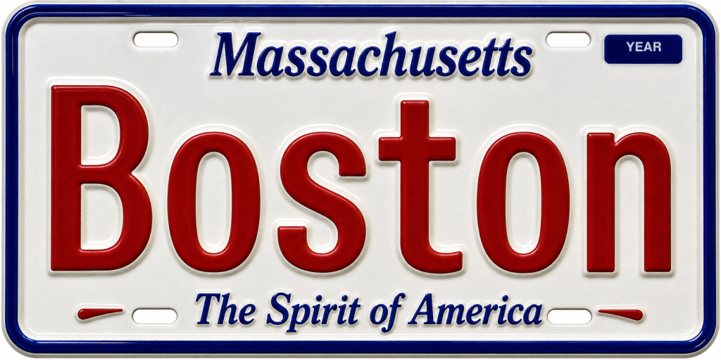 Boston - Massachusetts — License Plate Replica
