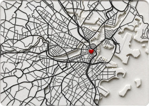 Boston - Massachusetts — Minimalist Map Contour Magnet