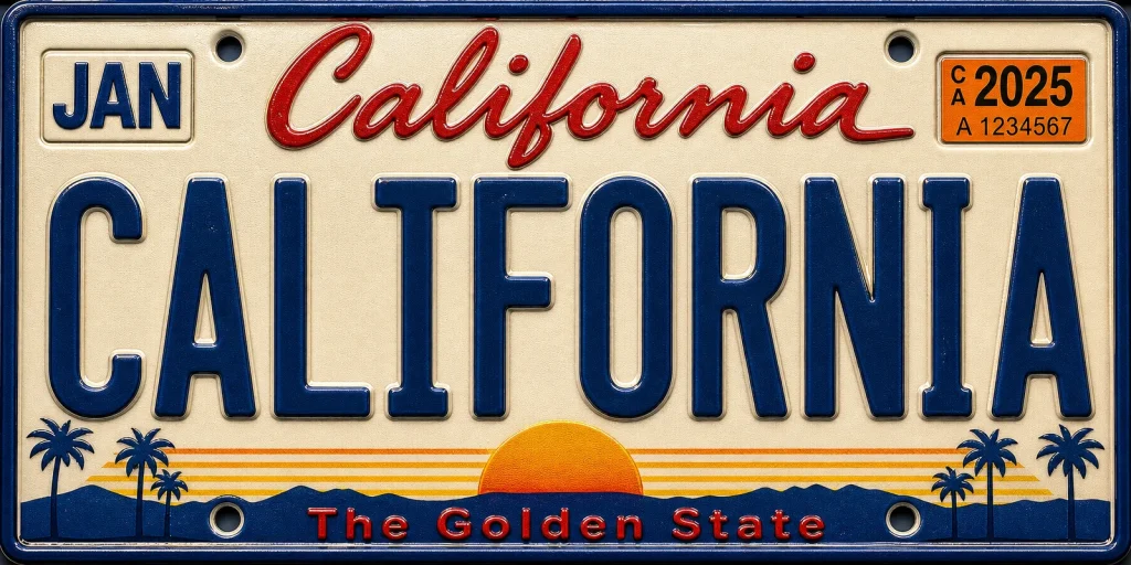 - California — License Plate Replica