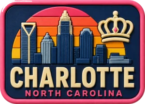 Charlotte - North Carolina — Vibrant Layers 3D Magnet
