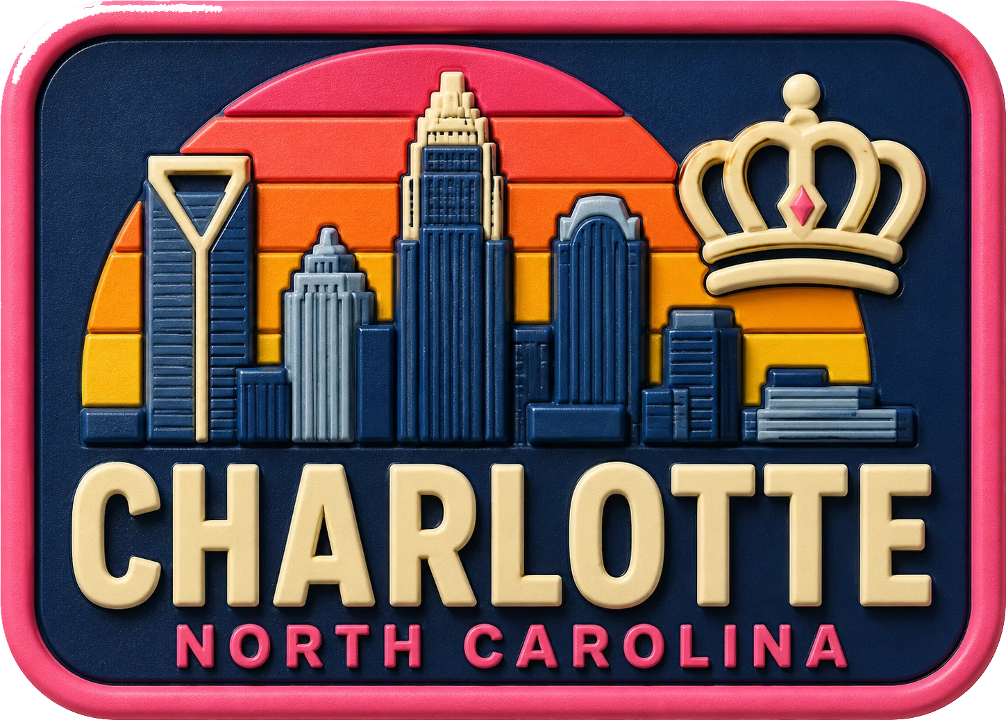 Charlotte - North Carolina — Vibrant Layers 3D Magnet