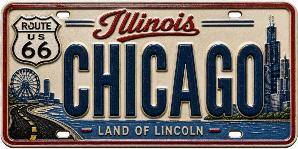 Chicago - Illinois β License Plate Replica