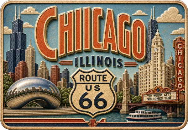 Chicago - Illinois — Retro Travel Poster