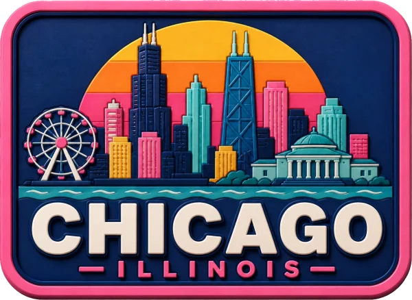Chicago - Illinois — Vibrant Layers 3D Magnet