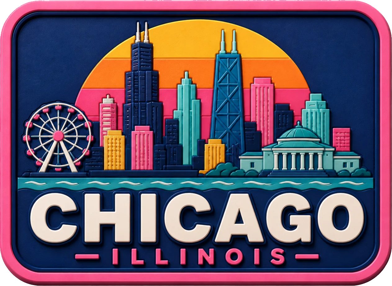 Chicago - Illinois — Vibrant Layers 3D Magnet
