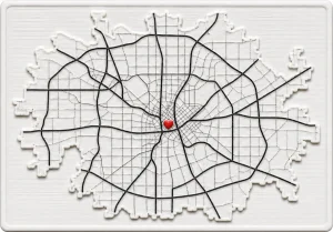 Dallas - Texas — Minimalist Map Contour Magnet
