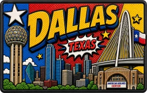 Dallas - Texas — Pop Art Comic Magnet