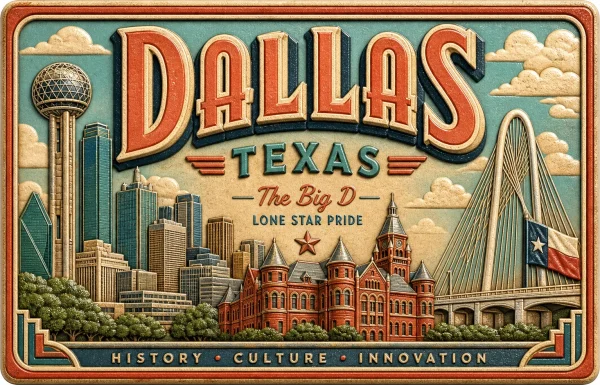 Dallas - Texas — Retro Travel Poster Magnet