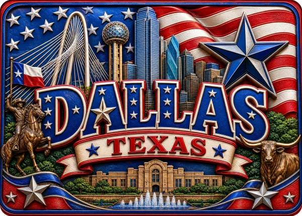 Dallas - Texas β American Patriotic 3D