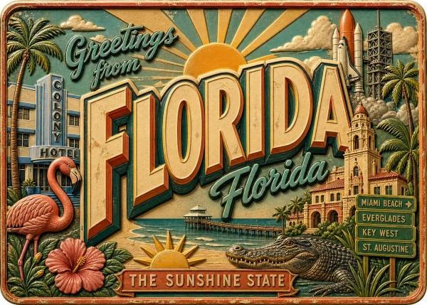 Florida - Florida β Retro Travel Poster
