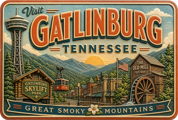 Gatlinburg - Tennessee — Retro Travel Poster