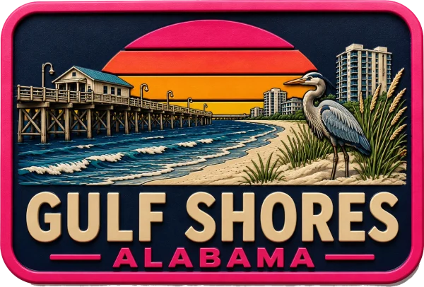 Gulf Shores - Alabama β Vibrant Layers 3D Magnet