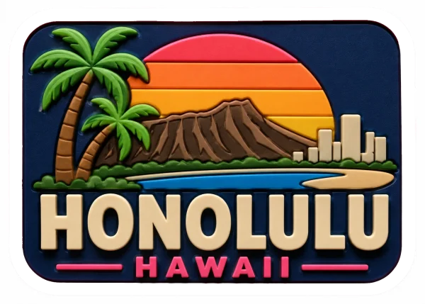 Honolulu - Hawaii β Vibrant Layers 3D Magnet
