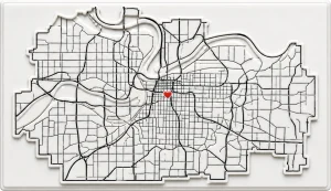 Kansas City - Missouri — Minimalist Map Contour Magnet