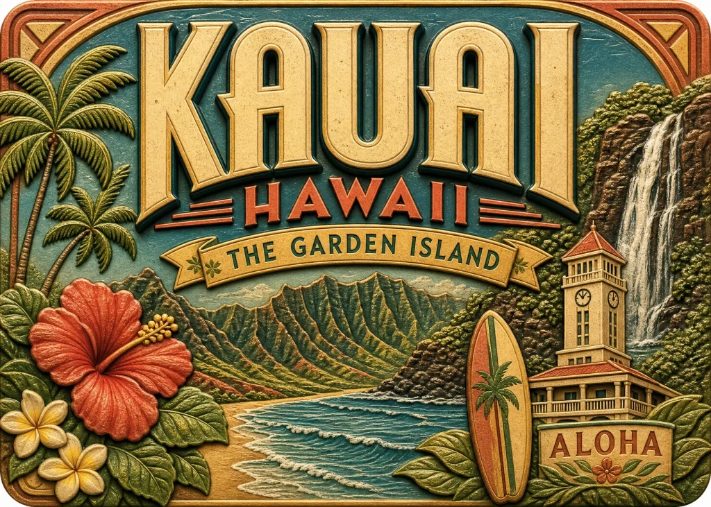 Kauai - Hawaii — Retro Travel Poster