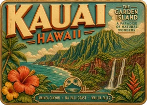Kauai - Hawaii — Retro Travel Poster