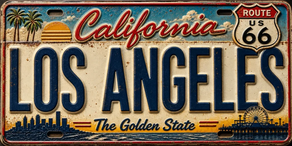 Los Angeles - California — License Plate Replica