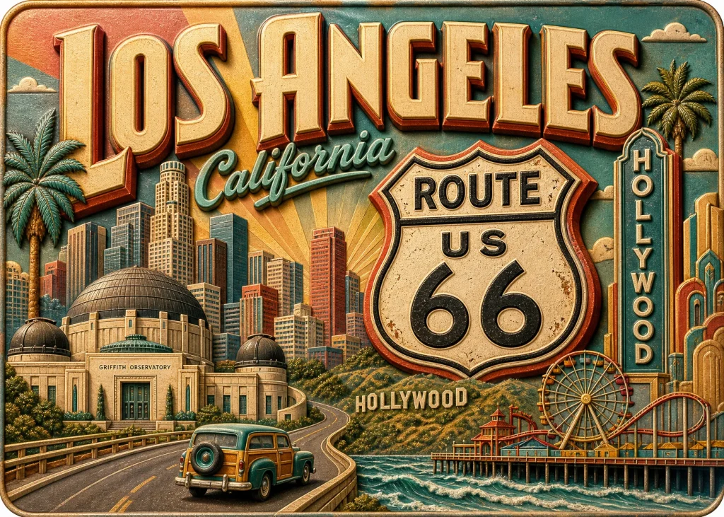 Los Angeles - California — Retro Travel Poster