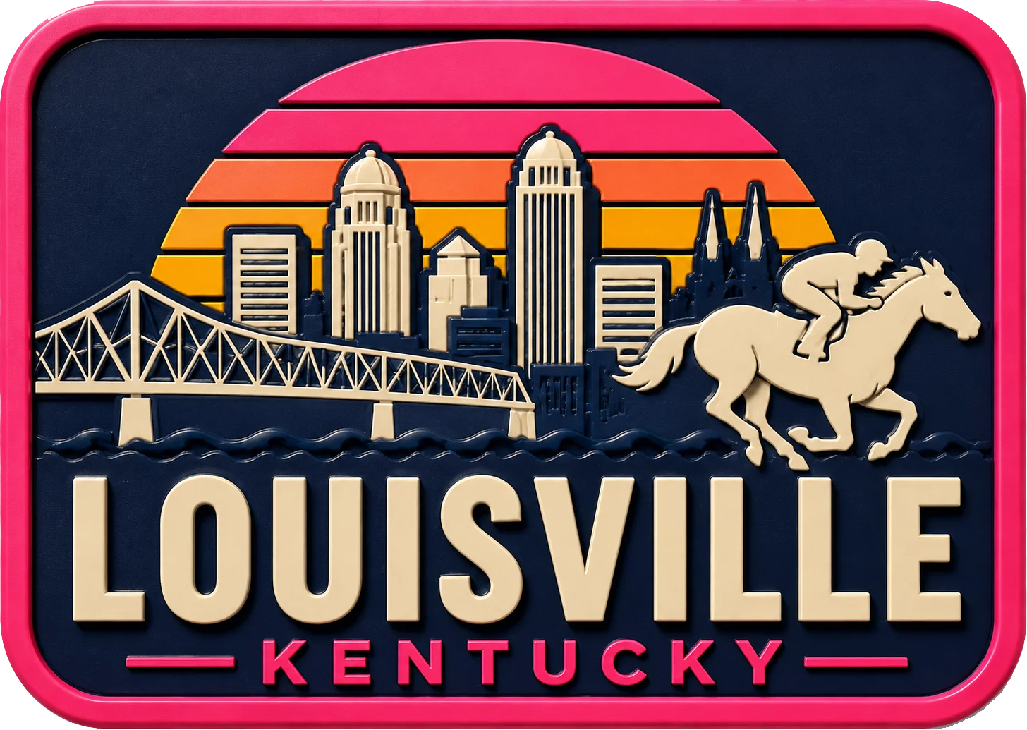Louisville - Kentucky — Vibrant Layers 3D Magnet