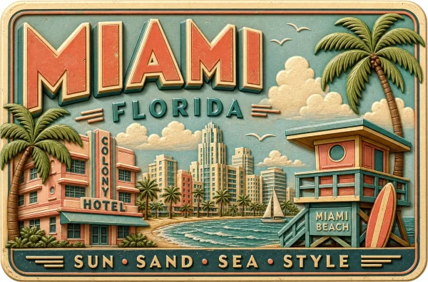 Miami - Florida — Retro Travel Poster