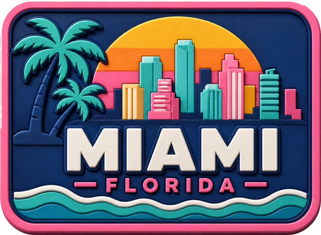 Miami - Florida — Vibrant Layers 3D Magnet