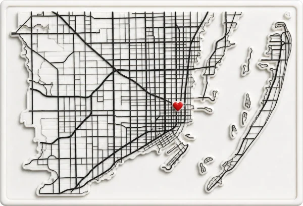 Miami - Florida β Minimalist Map Contour Magnet
