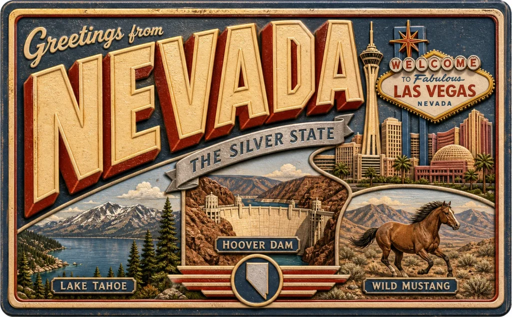 - Nevada — Retro Travel Poster
