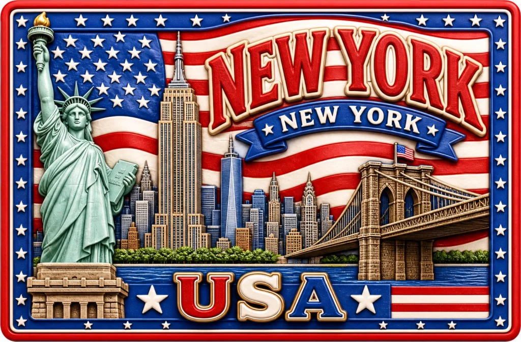 New York - New York — American Patriotic 3D Magnet