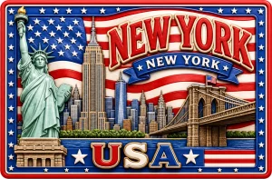 New York - New York — American Patriotic 3D Magnet