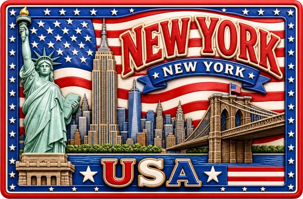 New York - New York — American Patriotic 3D Magnet