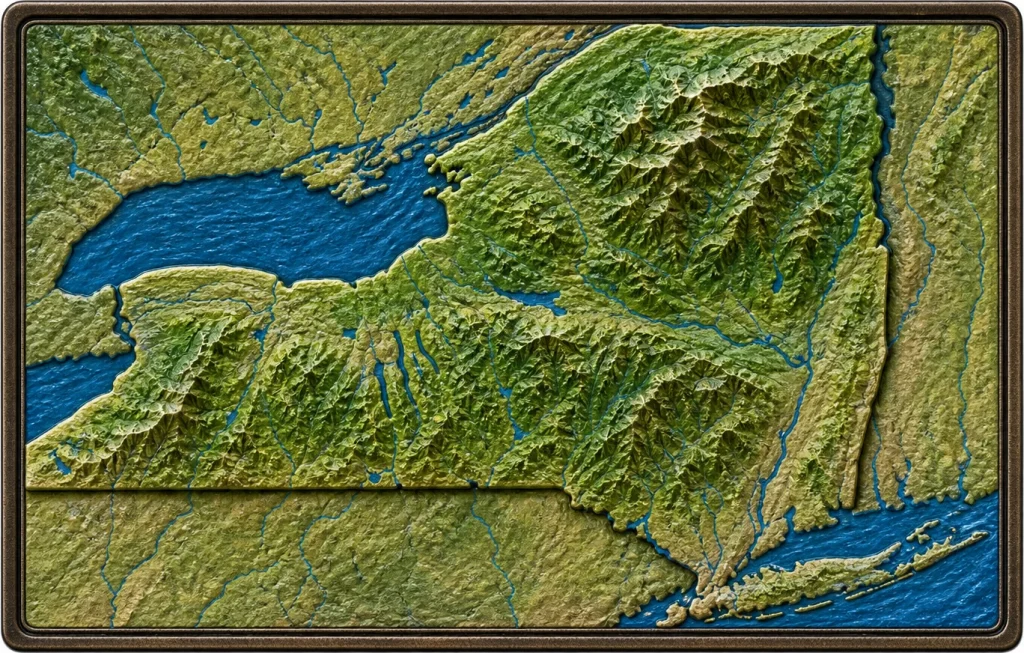 New York - New York — Topography & Natural Relief Magnet