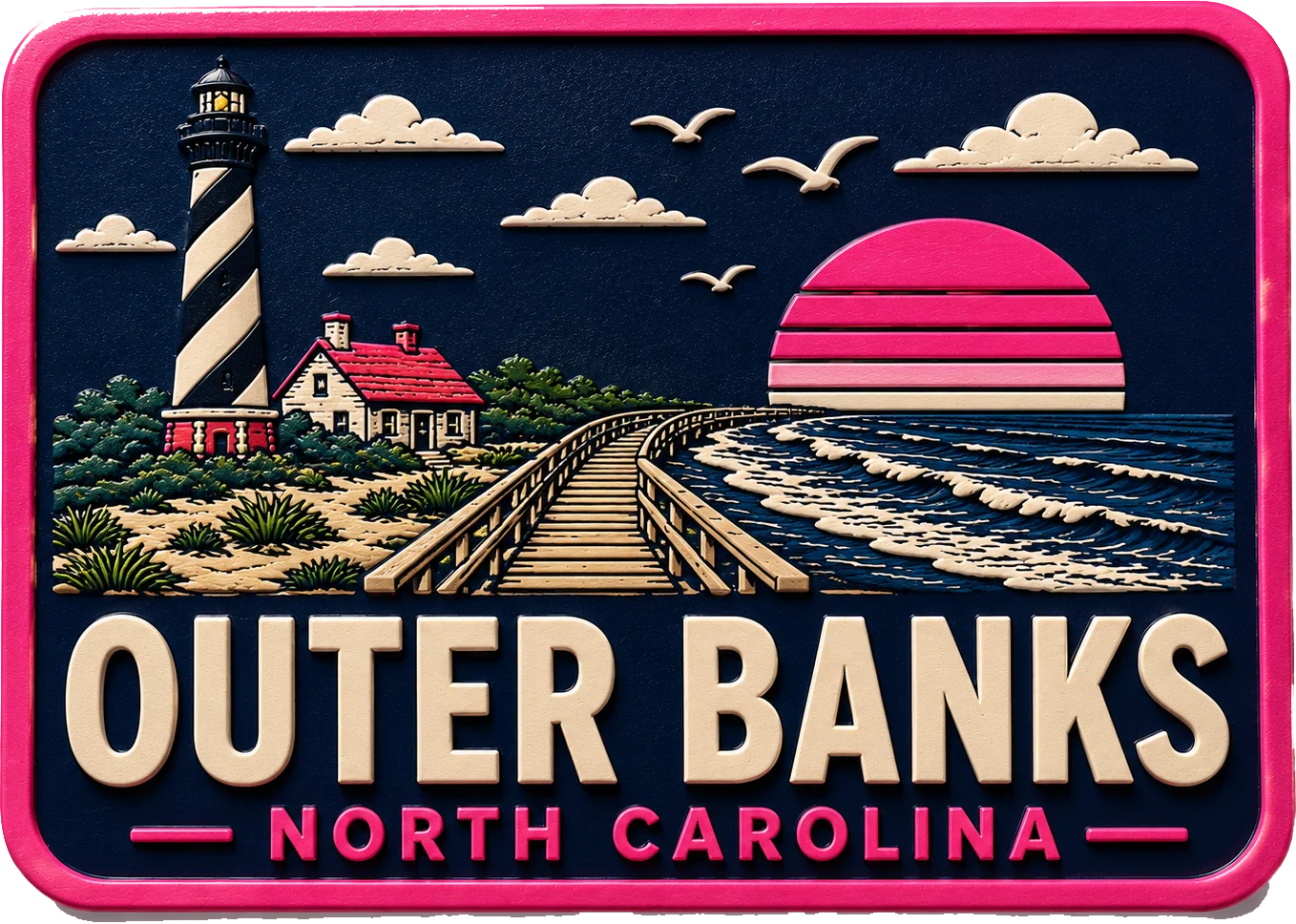 Outer Banks North Carolina - 2 — Vibrant Layers 3D Magnet