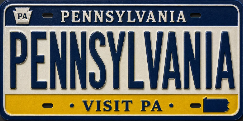 - Pennsylvania — License Plate Replica