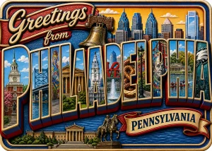 Philadelphia - Pennsylvania — Big Letter "Greetings From" Magnet