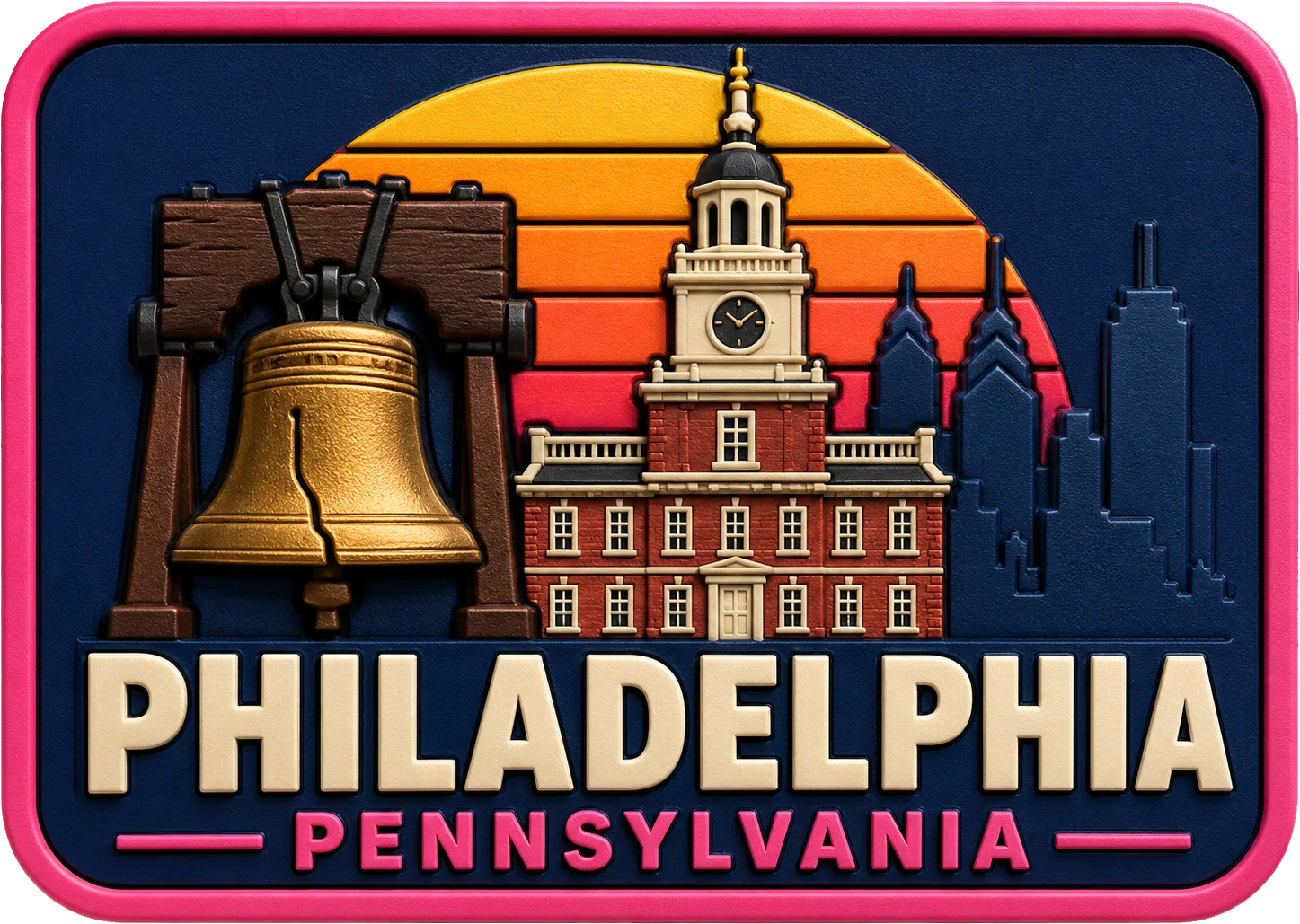 Philadelphia, Pennsylvania — Vibrant Layers 3D Magnet
