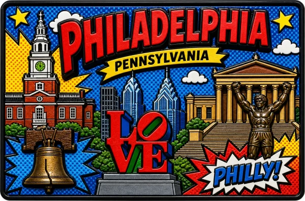 Philadelphia - Pennsylvania β Pop Art Comic Magnet