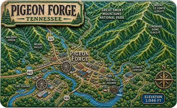 Pigeon Forge - Tennessee β Topography & Natural Relief