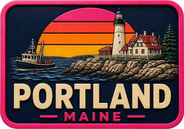 Portland - Maine β Vibrant Layers 3D Magnet