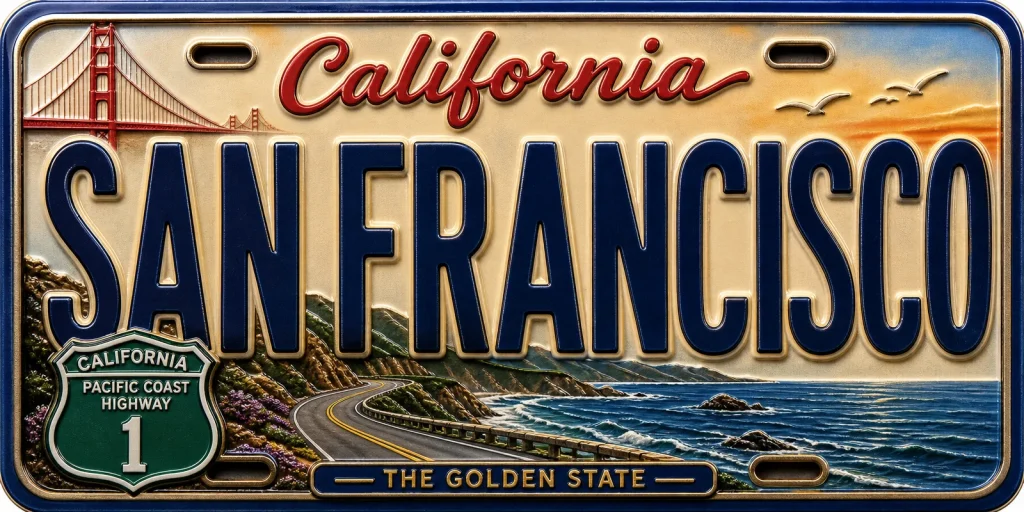 San Francisco - California — License Plate Replica